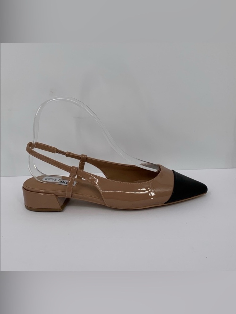 Steve Madden Allure spectator cap toe slingback pump flat shoe tan black new 8